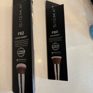 Sigma Beauty Brush Combo: F80 Flat Kabuki Brush & F82 Round Kabuki™ Brush